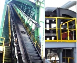 Large angle conveyor