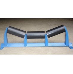 Belt conveyor groove roller frame
